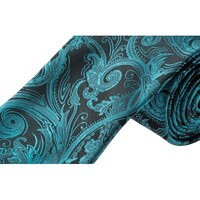 Formalities Premium Tapestry Slim Skinny Tie Paisley - Jade Blue - 5cm Wide