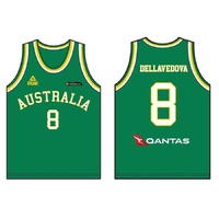 Peak Men's Australia Boomers Replica Basketball Singlet Top - Green/Gold