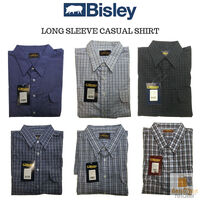 BISLEY LONG SLEEVE SHIRT Everyday Casual Business Work Cotton Blend Check S-5XL