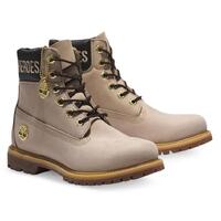 Timberland Womens Premium 6" Waterproof Boots Shoes Leather - Light Beige Nubuck	