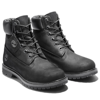 Timberland Womens Premium 6" Waterproof Leather Boots Classic Ladies - Black Nubuck