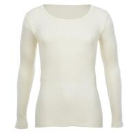 Thermo Fleece Children's Long Sleeve Tee Top Thermals Merino Wool Blend - Natural