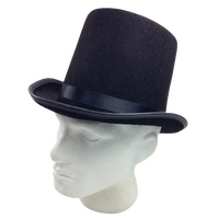 BLACK TOP HAT Costume Mad Hatter Party Wedding Magician Formal Trilby Fedora