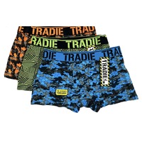 3x Mens Tradie Underwear Cotton Blend Trunk Undies - Assorted Colours