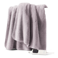 Sunbeam Electric Heated Blanket Throw Feel Perfect Sherpa Fleece Warm Winter