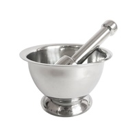 12cm Stainless Steel Mortar And Pestle Set Garlic Crusher Spices Herbs Grinder