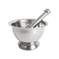 16cm Stainless Steel Mortar And Pestle Set Garlic Crusher Spices Herbs Grinder