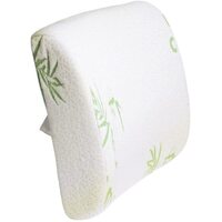 Bamboo Memory Foam Lumbar Support Back Cushion w/ Strap Lower Back Pillow 