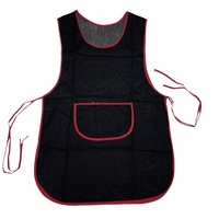 Double Sided Apron Cleaning Shop Coffee Cafe Bib - Black/Red