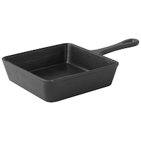 Non-Stick Steak Skillet Square Cast Iron Grill Pan Frying Pan Oven Safe 14cm