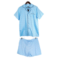 Men's 100% Cotton Summer PJ Set Shirt Shorts Pyjamas Sleepwear Pajamas
