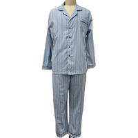 Mens FLANNELETTE PYJAMA Set Sleepwear Soft 100% Cotton PJs Two Piece Pajamas 