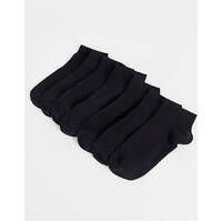 7 Pairs Low Cut Socks Cotton Soft Breathable Non-Slip Casual Ankle - Black