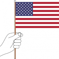 USA American Hand Waver Flag Disposable Plastic - 30x45cm