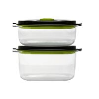Sunbeam 2-Piece FoodSaver Preserve & Marinate Container Set - Black/Clear
