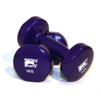 1-Pair 1kg Coated Dumbells Home Gym Workout Sports Exercise Anti Slip