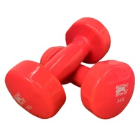 1-Pair 3kg Plastic Coated Dumbell Gym Exercise Sports Home Anti Slip