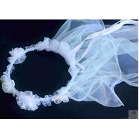 Hen's Party Veil White Bride To Be Headband Flowers Bridal Shower Bachelorette