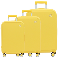 TPartner 3-Piece Hardshell Luggage Bags Travel Trolley TSA - Yellow