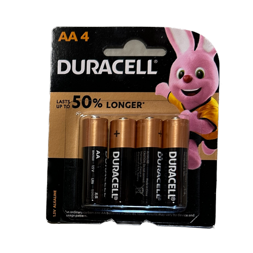 4x Duracell AA Batteries Alkaline 1.5V Battery Copper Top