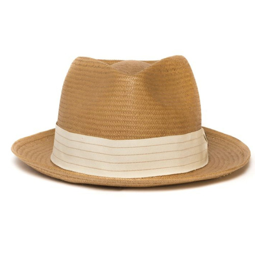 Goorin Brothers Mens Snare Straw Fedora Trilby Hat Panama Summer Beach - Natural