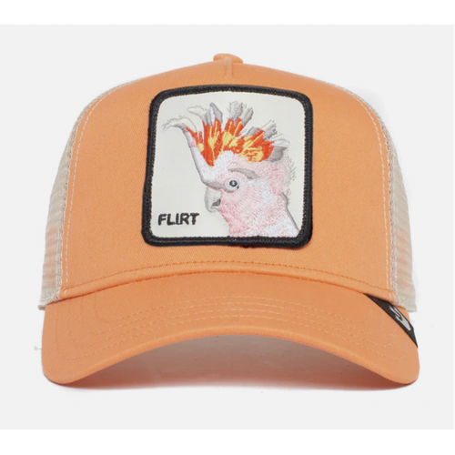 Goorin Brothers Mens Baseball Trucker Cap Hat Snapback The Flirty Bird - Coral