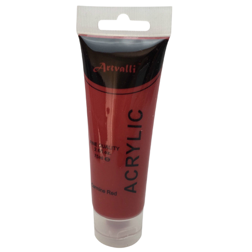 10x ARTISTS ACRYLIC PAINT Craft 75ml Tube Non Toxic Paints Water Based BULK - Carmine Red