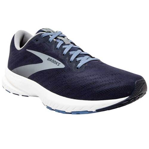 Brooks Launch 7 Mens Lace Up Runners Shoes Width (D) - Peacoat/Prime Grey/White