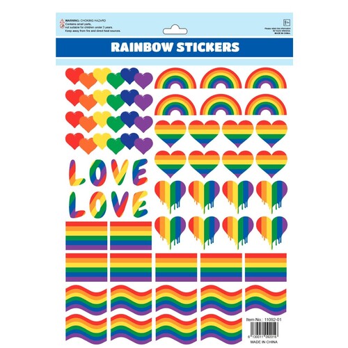 50pcs LGBT Rainbow Stickers Love Heart Funny Skateboard Laptop Vinyl Decal
