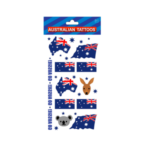 Body Tattoos Fake Temporary Face Australian Aussie Day Flag Contemporary Tats