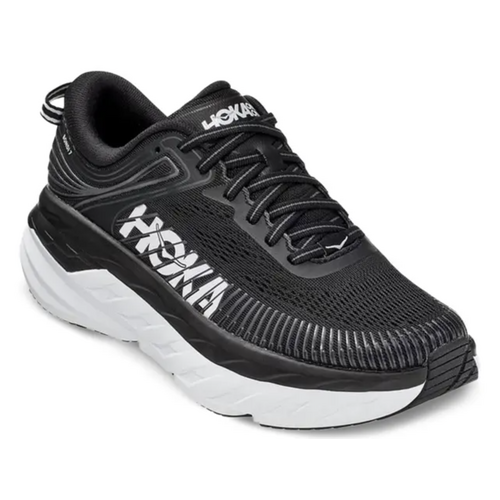 Hoka Womens Bondi 7 Lightweight Sneakers Runners Shoes Size US 10 -  Black/White