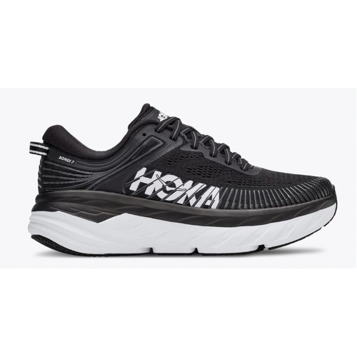 Hoka Womens Bondi 7 Sneakers Lightweight Runners Shoes Athletic - Black/White - US 11