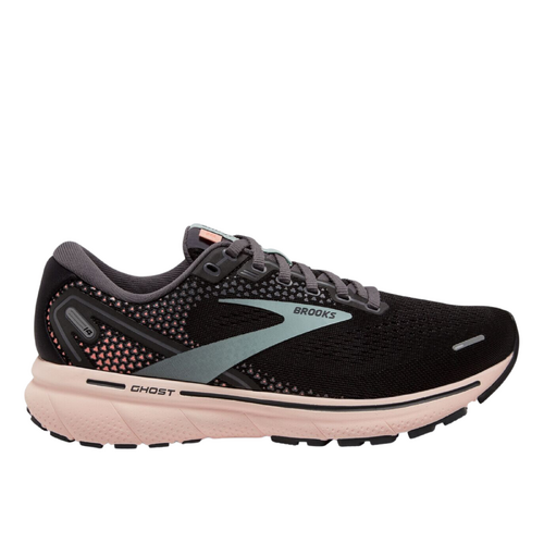 Brooks Womens Ghost 14 Sneakers Shoes Athletic Road Running - Black/Pink