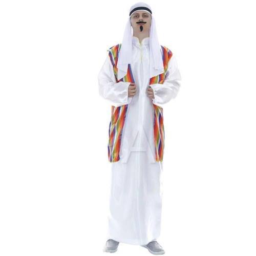 Arabian Man Costume Middle Eastern Party Sheik Dress Arab Pilgrim Sultan