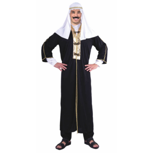 Mens,Deluxe Arabian Costume Dubai Gangster Arab Sheik Fancy Dress Up Party