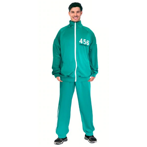 Adult Game Player Game Tracksuit Costume Party 456 Pants Jacket - Green/White