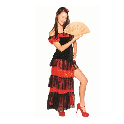 Flamenco Dancer Costume Spanish Fancy Dress Senorita Outfit Latin Party Mexican