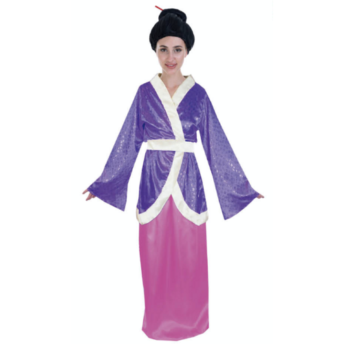 JAPANESE Kimono Costume Geisha Dress Oriental Japan Asian Adult Womens - Purple