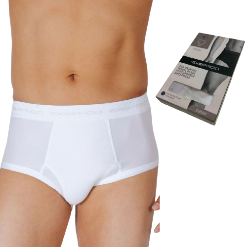 ExOfficio Mens Give N Go Briefs Underwear Travel Antimicrobial Undies - White