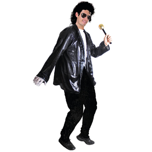 Adult Michael Jackson Mens Pop Star Costume Thriller Halloween - Black
