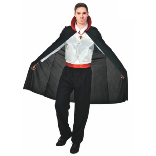 Mens Vampire Costume Adult Dracula Costume w/ Cape Party Dressup
