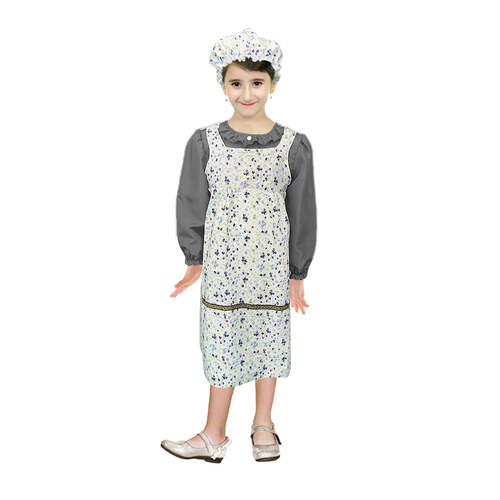 Girls Grandma Old Lady Costume Victorian Schoolgirl 100 Days Party Halloween