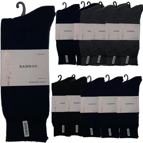 12 Pairs PREMIUM BAMBOO SOCKS Mens Heavy Duty Thick Work Socks BULK Cushion