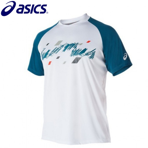 Asics Mens Club Graphic Short Sleeve Tennis Top Sports Workout