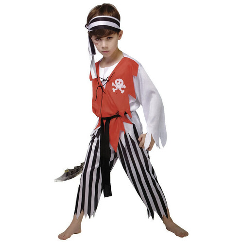 BOYS PIRATE COSTUME Kids Fancy Dress Halloween Party Book Week Outfit Carribean