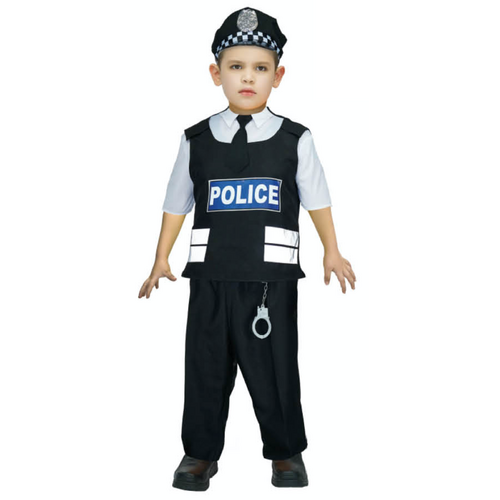 Deluxe,Boys Police Costume Book Week Childrens Halloween Fancy Dress Kids
