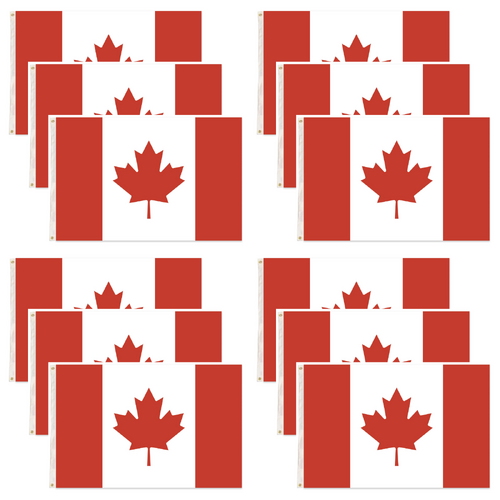 12x Canada Country Flag Heavy Duty Canadian Maple Leaf  - 150cm x 90cm