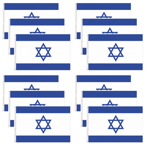 12x Israel Israeli Country Flag Heavy Duty Star Of David Jewish - 150cm x 90cm