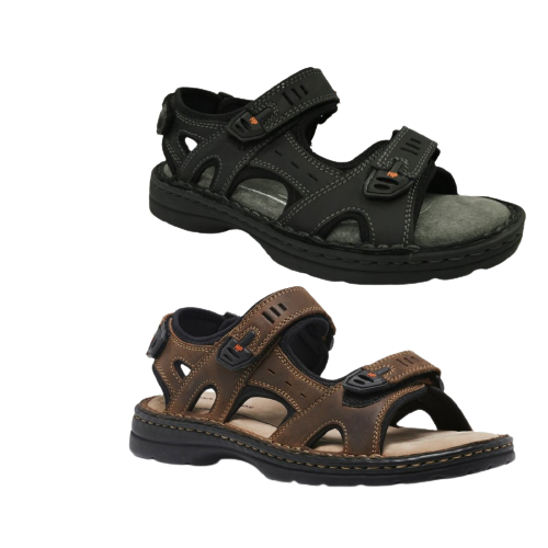 HUSH PUPPIES SIMMER Mens Leather Adjustable Strap Comfort Sandals Shoes