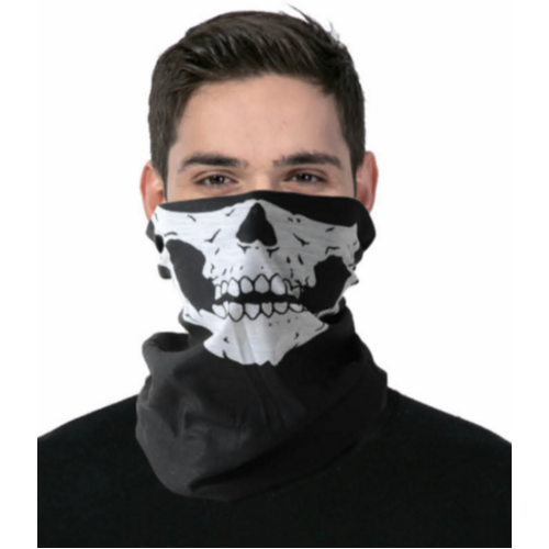 Neck Gaiter Tube Bandana Black Skull Jaw Design Head Scarf Face Cover Mask